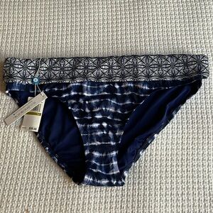 Bleu Rod Beattie Be At Tie blue tie dye swimsuit fold over bikini bottom size 14